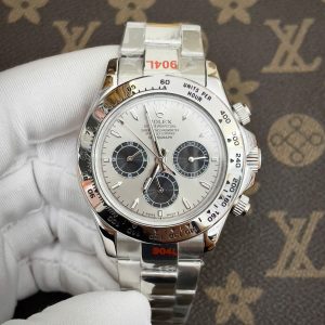 Đồng Hồ Rolex Daytona Fake Máy Nhật Automatic Mặt Số Trắng 40mm (1)
