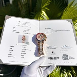 Đồng Hồ Rolex Daytona Rainbow Phủ Vàng 18K Đính Full Đá Moissanite 40mm (2)