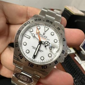 Đồng Hồ Rolex Explorer II 216570 Mặt Số Trắng Xưởng Clean 42mm