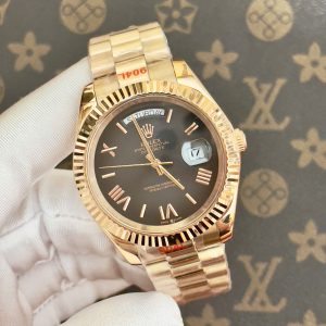 Đồng Hồ Rolex Fake Cơ Automatic Nhật Day-Date Mặt Ombre Xám 38-40mm (6)
