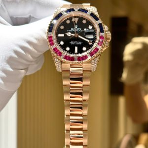 Đồng Hồ Rolex GMT Master II Phủ Vàng Đính Đá Quý Tổng Hợp 40mm (1)