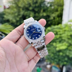 Đồng Hồ Rolex Nam Rep 1:1 DateJust 126334 Độ Moissanite Mặt Xanh Blue 41mm