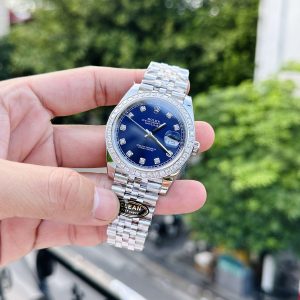 Đồng Hồ Rolex Nam Rep 1:1 DateJust 126334 Độ Moissanite Mặt Xanh Blue 41mm