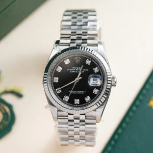 Đồng Hồ Rolex Nam Rep 1:1 Mặt Số Đen Đính Đá Xưởng Clean 126234 36mm (1)