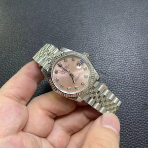 Đồng Hồ Rolex Nữ Dây Kim Loại DateJust Mặt Số Hong GS Factory 31mm (7)
