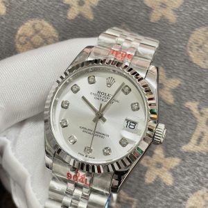 Đồng Hồ Rolex Nữ Dây Kim Loại Fake Máy Nhật Automatic 31mm (1)