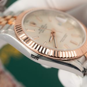Đồng Hồ Rolex Phủ Vàng Thật DateJust Cọc Số Dạ Quang Xưởng GM 41mm (1)