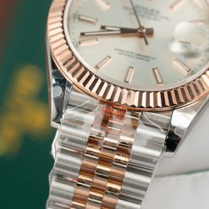Đồng Hồ Rolex Phủ Vàng Thật DateJust Cọc Số Dạ Quang Xưởng GM 41mm (1)