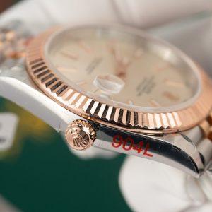 Đồng Hồ Rolex Phủ Vàng Thật DateJust Cọc Số Dạ Quang Xưởng GM 41mm (1)