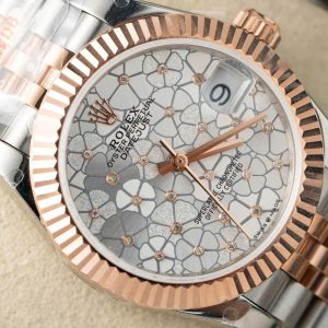 Đồng Hồ Rolex Phủ Vàng Thật Mặt Hoa Lá Chế Tác Hong Kong 31mm (1)