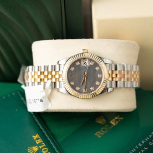 Đồng Hồ Rolex Phủ Vàng Thật Mặt Xà Cừ Tím Chế Tác Hong Kong 31mm (1)