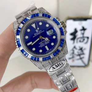 Đồng Hồ Rolex Submariner Chế Tác Full Đá Máy Thụy Sỹ Xưởng AMG 40mm (6)