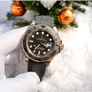Đồng Hồ Rolex Yacht Master Phủ Vàng Hồng 18K Màu Đen Xưởng Clean 40mm (2)