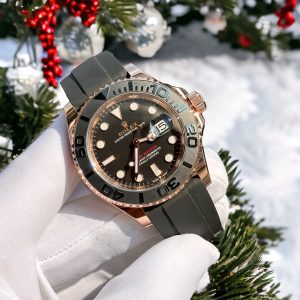 Đồng Hồ Rolex Yacht Master Phủ Vàng Hồng 18K Màu Đen Xưởng Clean 40mm (2)