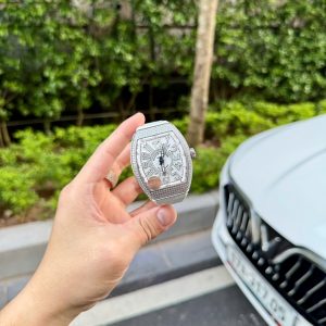 Đồng Hồ Franck Muller V45 Nam Màu Trắng Đính Đá Replica Xưởng ABF 45mm (5)