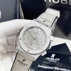 Đồng Hồ Hublot Chronograph Màu Xám Máy Cơ Automatic Fake Nhật 42mm (6)