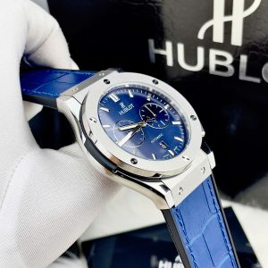Đồng Hồ Hublot Chronograph Màu Xanh Dương Máy Cơ Automatic Fake Nhật 42mm (2)