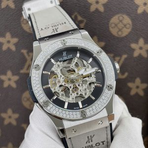 Đồng Hồ Hublot Cơ Lộ Máy Nhật Nam Đính Đá Dây Cao Su 42mm (6)