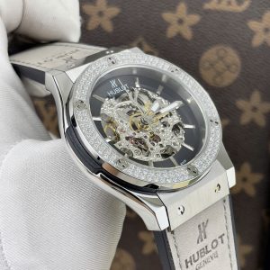 Đồng Hồ Hublot Cơ Lộ Máy Nhật Nam Đính Đá Dây Cao Su 42mm (6)