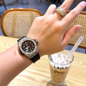 Đồng Hồ Hublot Dây Cao Su Big Bang One Click Đính Đá Replica Cao Cấp 39mm (8)
