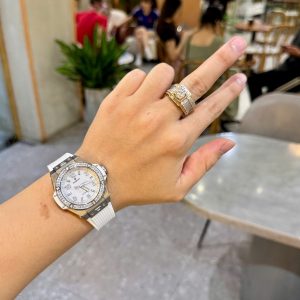 Đồng Hồ Hublot Màu Trắng Đính Đá Big Bang One Click Replica 11 39mm (8)