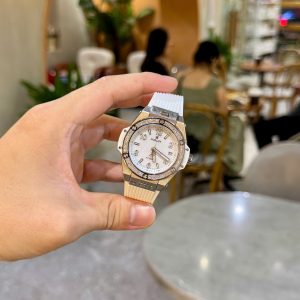 Đồng Hồ Hublot Màu Trắng Đính Đá Big Bang One Click Replica 11 39mm (8)