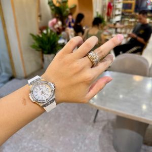 Đồng Hồ Hublot Màu Trắng Đính Đá Big Bang One Click Replica 11 39mm (8)