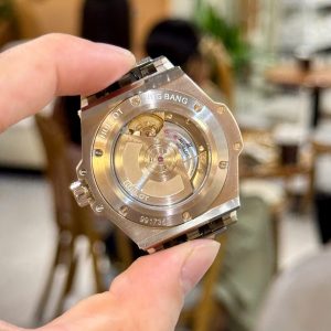Đồng Hồ Hublot Màu Trắng Đính Đá Big Bang One Click Replica 11 39mm (8)