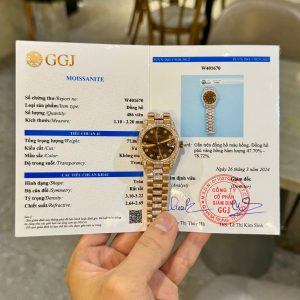 Đồng Hồ Nữ Rolex Bọc Vàng Đính Đá Moissanite Hong Kong DateJust (1)