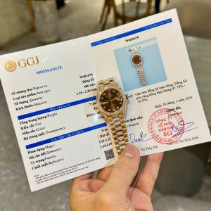 Đồng Hồ Nữ Rolex Bọc Vàng Đính Đá Moissanite Hong Kong DateJust (1)