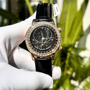 Đồng Hồ Patek Philippe Complications 6104R Phủ Vàng Đính Đá Moissanite 44mm (1)