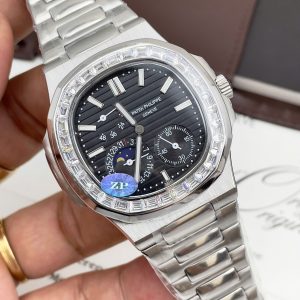 Đồng Hồ Patek Philippe Fake Nhật Nautilus 5724 Đính Đá Baguette 41mm (4)