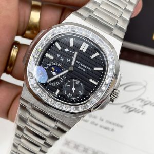 Đồng Hồ Patek Philippe Fake Nhật Nautilus 5724 Đính Đá Baguette 41mm (4)