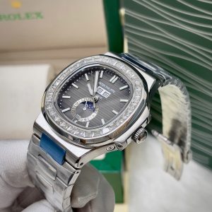 Đồng Hồ Patek Philippe Nam Đính Đá Máy Cơ Nhật Nautilus 5726 Fake 41mm (7)
