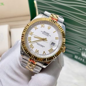 Đồng Hồ Rolex DateJust Fake Máy Cơ Nhật Demi Mặt Trắng 38-41mm (1)