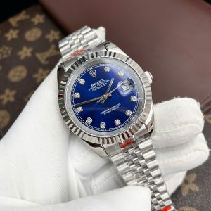 Đồng Hồ Rolex DateJust Fake Máy Cơ Nhật Mặt Xanh Đính Đá 38-41mm (3)
