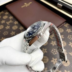 Đồng Hồ Rolex DateJust Fake Máy Cơ Nhật Mặt Xanh Đính Đá 38-41mm (3)