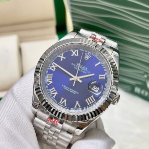 Đồng Hồ Rolex DateJust Fake Máy Cơ Nhật Mặt Xanh Số La Mã 38-41mm (4)