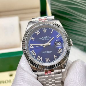 Đồng Hồ Rolex DateJust Fake Máy Cơ Nhật Mặt Xanh Số La Mã 38-41mm (4)