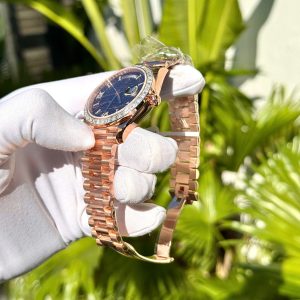 Đồng Hồ Rolex Day-Date Mặt Số Eisenkiesel Phủ Vàng Đính Moissanite 40mm (2)