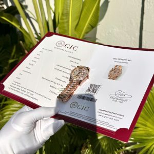 Đồng Hồ Rolex Day-Date Phủ Vàng Đính Moissanite Cọc Số 7 Màu 40mm (8)