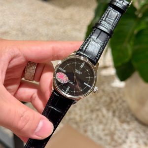 Đồng Hồ Rolex Nam Dây Da Màu Đen Cellini Replica Xưởng MKS 39mm (1)