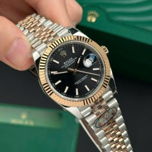Đồng Hồ Rolex Nam Rep 11 DateJust Mặt Số Đen Xưởng Clean 41mm (1)