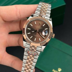 Đồng Hồ Rolex Nam Rep 11 DateJust Mặt Số Nâu Chocolate Clean 41mm (7)
