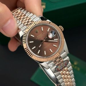 Đồng Hồ Rolex Nam Rep 1:1 DateJust Mặt Số Nâu Chocolate Clean 41mm (7)