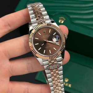 Đồng Hồ Rolex Nam Rep 1:1 DateJust Mặt Số Nâu Chocolate Clean 41mm (7)