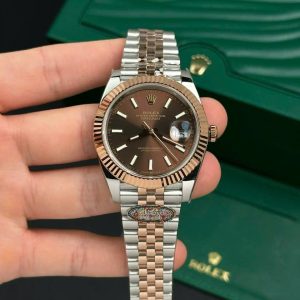 Đồng Hồ Rolex Nam Rep 1:1 DateJust Mặt Số Nâu Chocolate Clean 41mm (7)