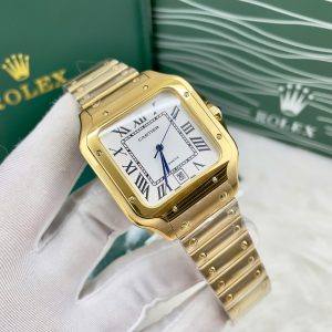 Đồng Hồ Cartier Fake Máy Cơ Automatic Nhật Santos Nam Dây Thép (7)