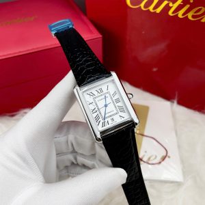Đồng Hồ Cartier Tank Fake Máy Cơ Nhật Nam Dây Da Màu Đen 40mm (1)