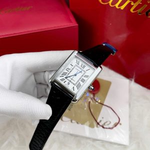 Đồng Hồ Cartier Tank Fake Máy Cơ Nhật Nam Dây Da Màu Đen 40mm (1)